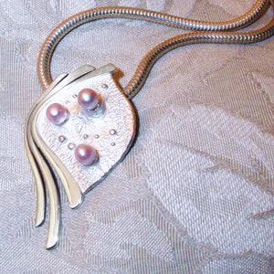 Pino/pingente de prata esterlina com pérolas barrocas de água doce, &quot;Bursting Pearls&quot;, pingente realçador