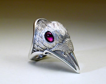 White Spirit Raven Ring