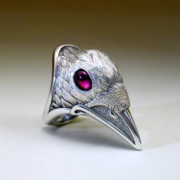 White Spirit Raven Ring