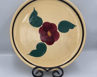 Vintage Watt Pottery Rio Rose Pansy 12 Inch Chop Plate No. 49