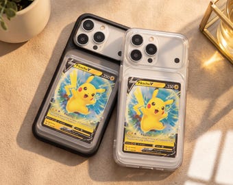 Custodia per telefono con porta carte TCG | Custodia per iPhone con espositore per carte collezionabili - Custodia per telefono con carte TCG
