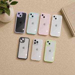 Coque iPhone pare-choc transparent - Etui Antichoc Esthétique Coquette - Compatible iPhone 11 à 16 Pro Pro Max et Plus