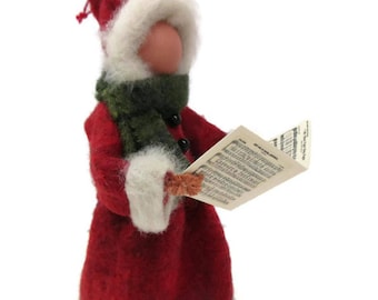 Christmas Caroler Ornament, Caroler Lady, Clothespin Ornament, Victorian Caroler, Wool Felt, Ornament Exchange, Peg Doll, Christmas Decor