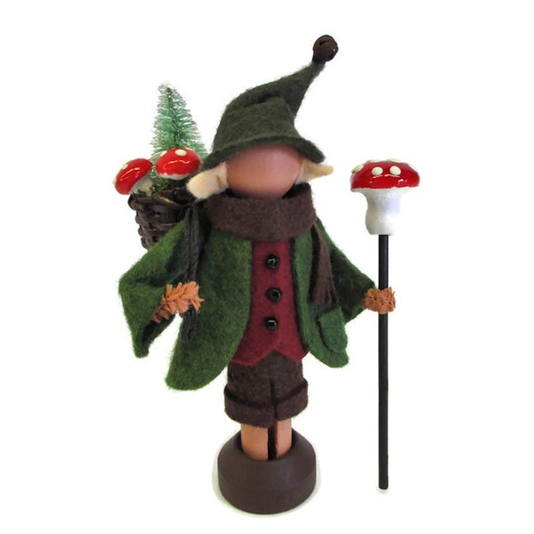 Woodland Elf Clothespin Ornament, Christmas Ornament, Peg Doll, Clothespin Doll, Woodland Sprite, Forest Elf, Ornament Exchange