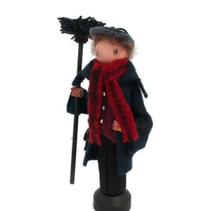 Viktorianischer Schornsteinfeger Wäscheklammer Ornament, Peg Puppe, alte London Schornsteinfeger