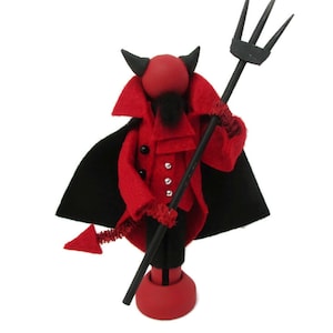 Devil Clothespin Ornament, Halloween Peg Doll, Classic Monster, Gothic Ornament