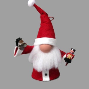Santa Gnome Clothespin Ornament, Christmas Gnome, Santa Claus Peg Doll