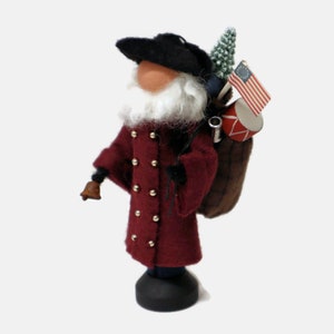 Revolutionary Santa Clothespin Ornament, Colonial Christmas Decor, Patriotic Santa Peg Doll