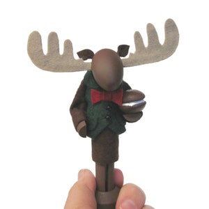 Moose Clothespin Ornament, Moose from Maine, Old Maine Flag, Whoopie Pie, Peg Doll, Christmas Decor