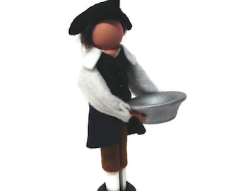 Paul Revere Clothespin Ornament, Christmas Ornament, Revere Silversmith, American Revolution, Peg Doll, Ornament Exchange, Colonial Patriot