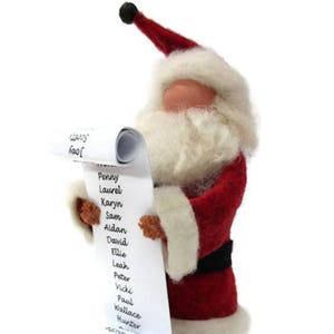 Personalized Santa Claus Ornament, Santa with List, Naughty or Nice, Clothespin Ornament, Peg Doll, Checking it Twice, Ornament Exchange