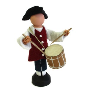 Revolutionary Drummer Christmas Ornament, Clothespin Ornament, Independence Day, Fife and Drum, Colonial Peg Doll, American Revolution