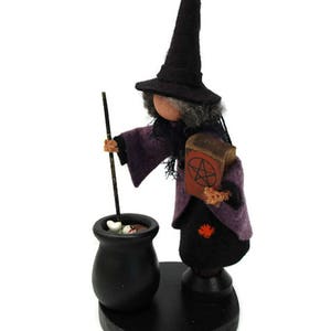 Witch with Cauldron Clothespin Ornament, Halloween Decor, Witch Brew, Peg Doll