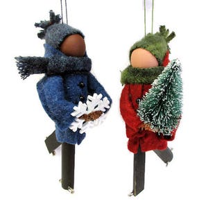 Ornement de pince à linge de patineur pour gentleman, poupée de chevilles de patinage, décoration de Noël, échange d&#39;ornements