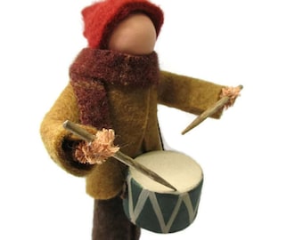 Little Drummer Boy Christmas Ornament, Clothespin Ornament, Pa Rum Pa Pum Pum, Nativity Display Figure, Peg Doll, Ornament Exchange