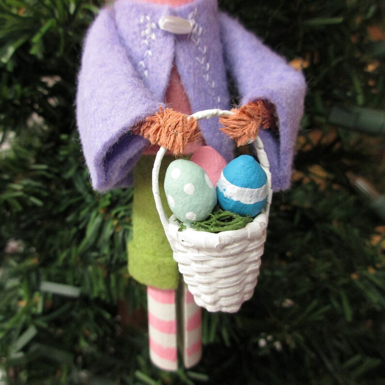 Easter Elf Clothespin Ornament, Easter Decor, Peg Doll, Elf Doll ...