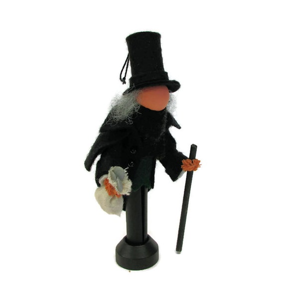 Ebenezer Scrooge Clothespin Ornament, Greedy Scrooge, Victorian Miser, Peg Doll, A Christmas Carol, Charles Dickens