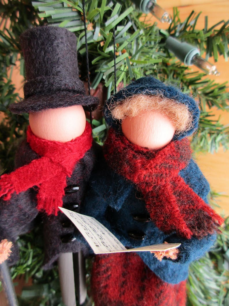 Carolers Christmas Ornament Handmade Clothespin Ornament image 2