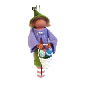 Easter Elf Clothespin Ornament, Easter Decor, Peg Doll, Elf Doll ...