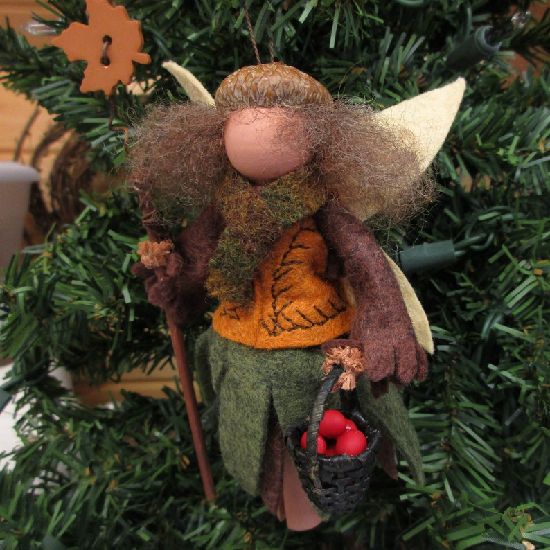 Autumn Fairy Ornament - Girl, Harvest Pixie, Woodland Faerie ...