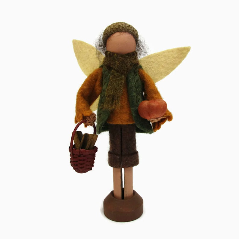 Autumn Fairy Ornament - Boy, Harvest Pixie, Woodland Faerie, Clothespin ...