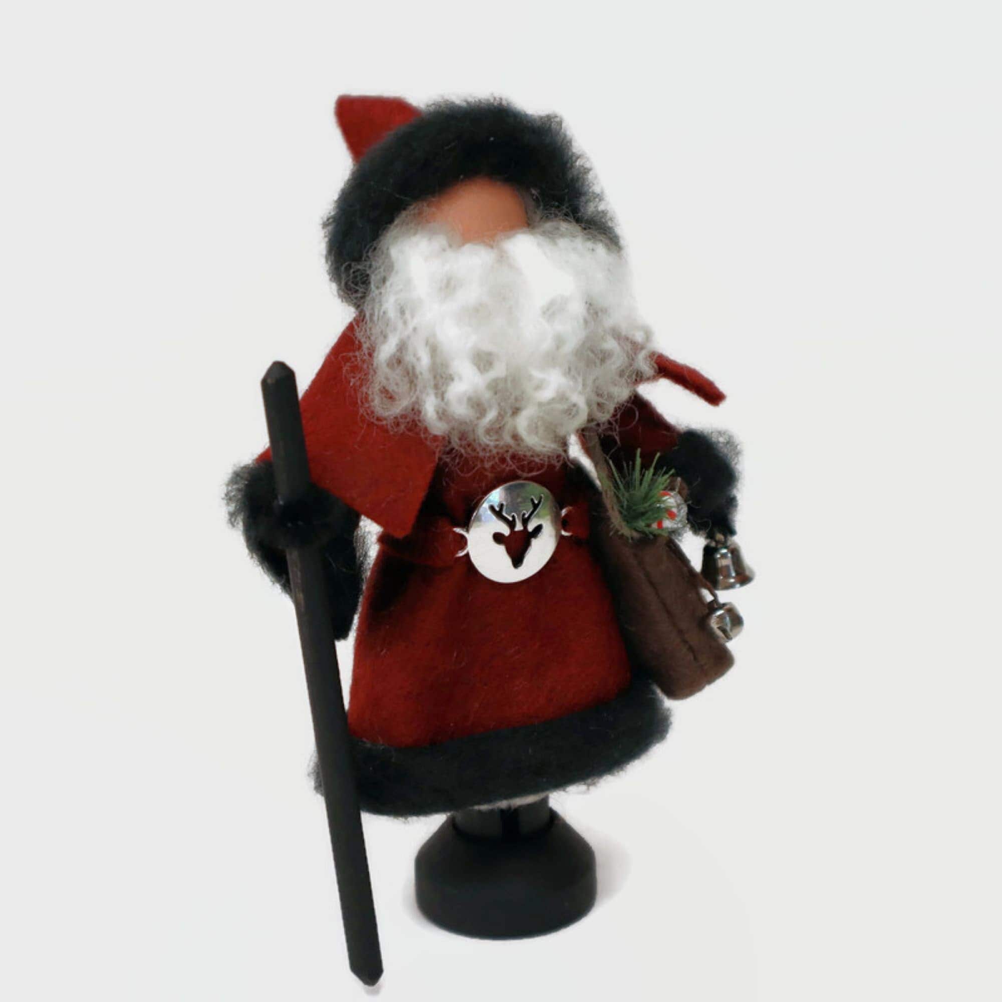 European Santa Clothespin Ornament, Victorian Santa Claus Peg Doll, Old World Santa