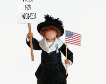 Suffragette Clothespin Ornament, Votes for Women, Women's History
