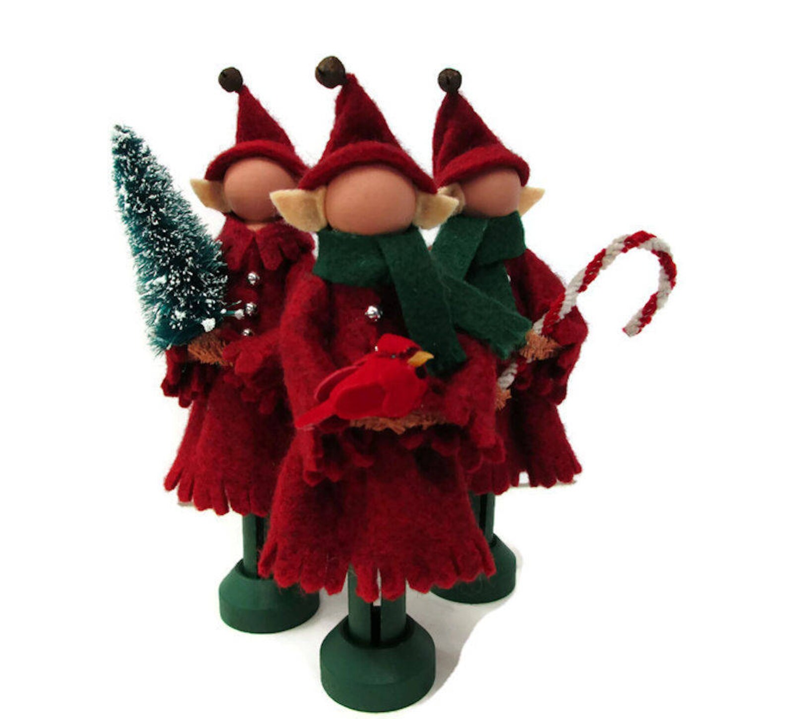 Girl Elf Christmas Ornament Red Clothespin Ornament Elf Etsy