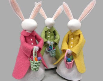 Mrs. Easter Bunny Ornament, Clothespin Ornament, Mrs. Rabbit, Easter Decor, Lady Rabbit, Peg Doll, Ornament Exchange, Spring Decor