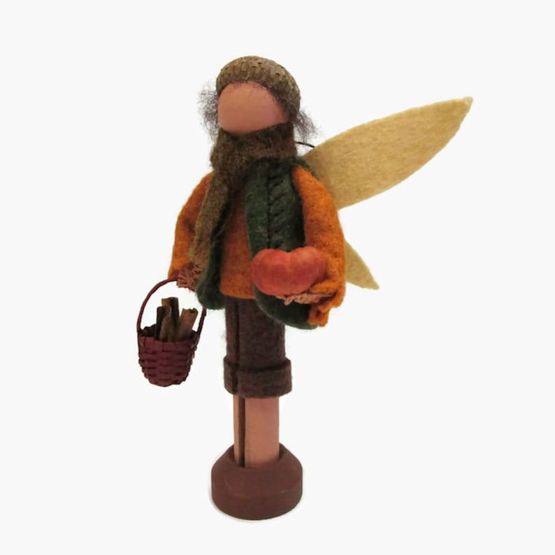 Autumn Fairy Ornament - Boy, Harvest Pixie, Woodland Faerie, Clothespin ...