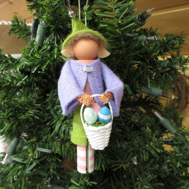 Easter Elf Clothespin Ornament, Easter Decor, Peg Doll, Elf Doll ...