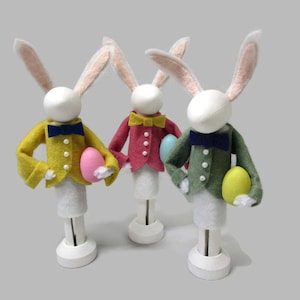 Easter Bunny Clothespin Ornament or Peg Doll, Easter Rabbit, Peter Rabbit, Easter Tiered Tray Decor, Springtime Bunny