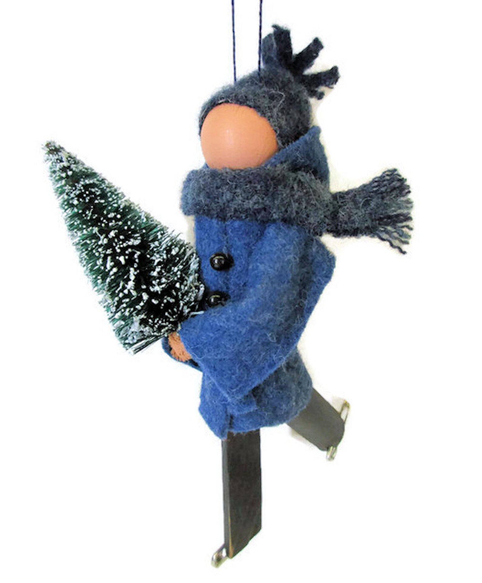 Ice Skater Christmas Ornament Gentleman Clothespin Etsy