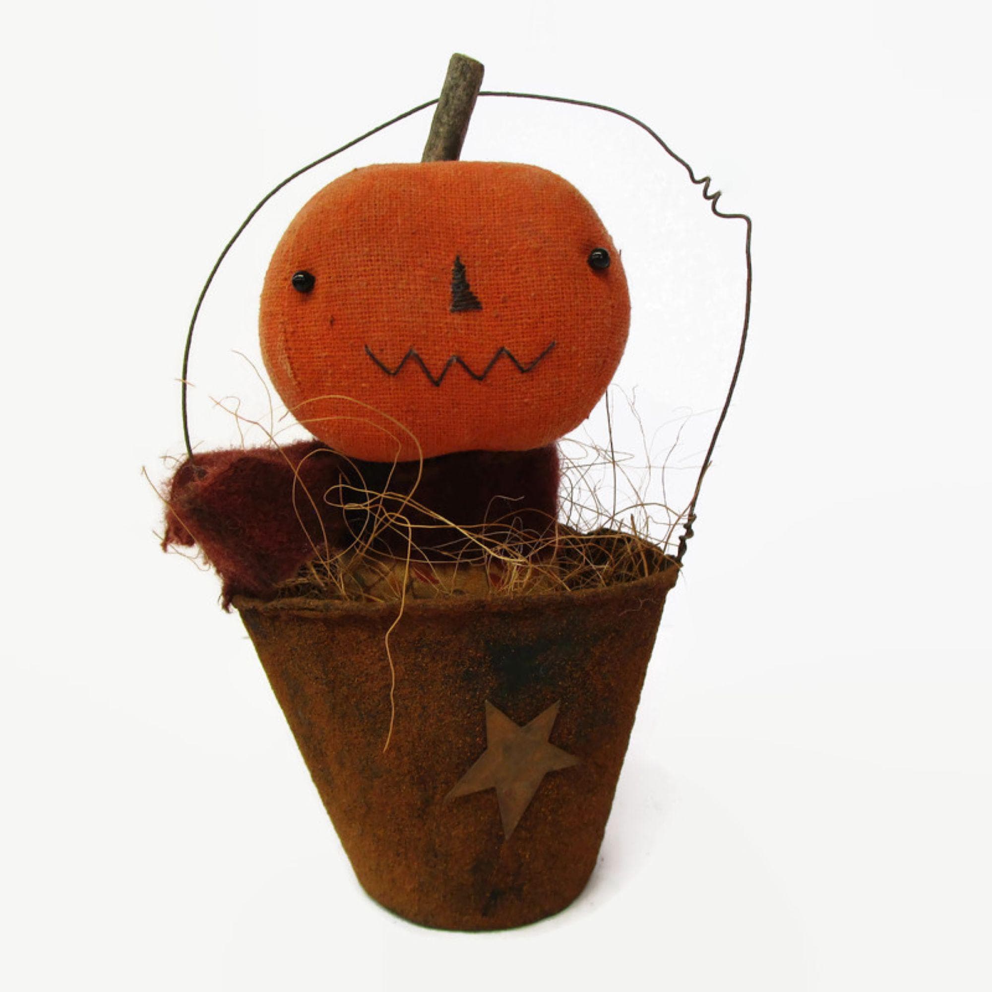 Jack O Lantern Pumpkin Patch Doll, Primitive Halloween Doll, Rustic ...