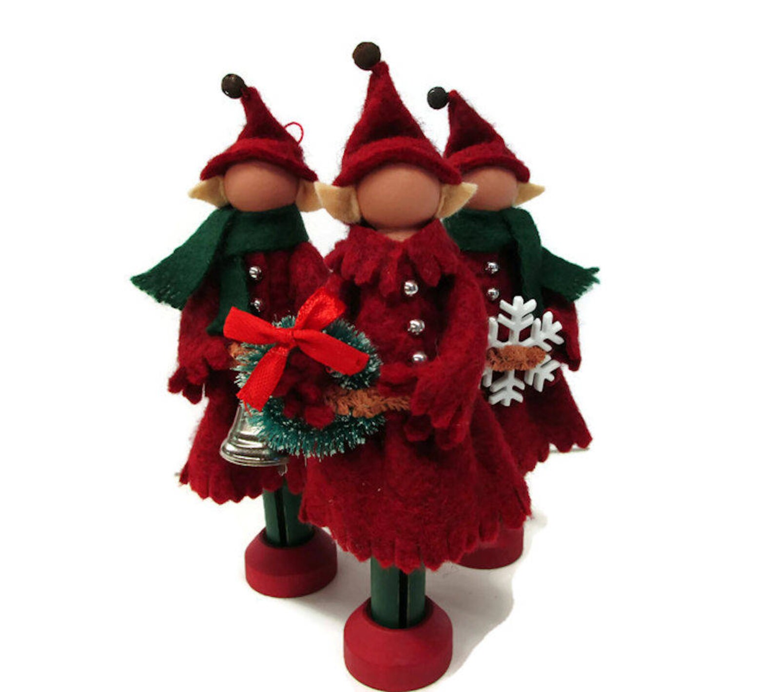 Girl Elf Christmas Ornament Red Clothespin Ornament Elf Etsy Canada