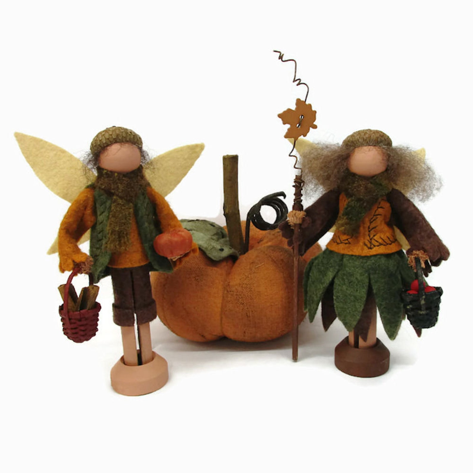 Autumn Fairy Ornament - Boy, Harvest Pixie, Woodland Faerie, Clothespin ...