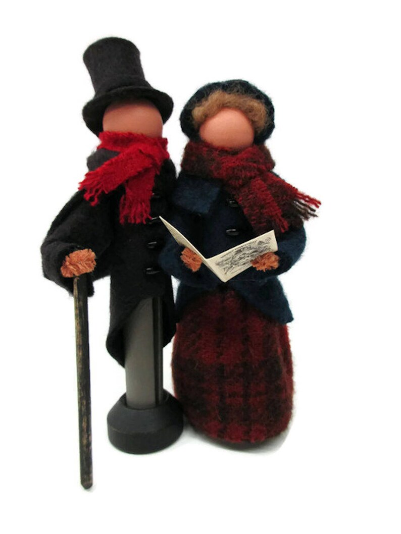 Carolers Christmas Ornament Handmade Clothespin Ornament image 0