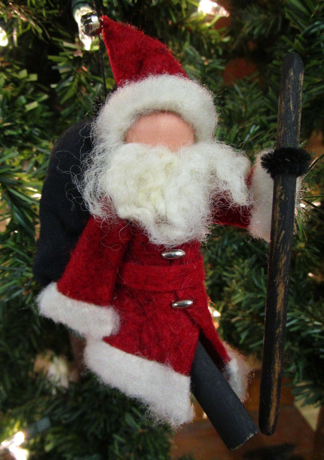 Santa Claus Christmas Ornament Walking Santa Clothespin