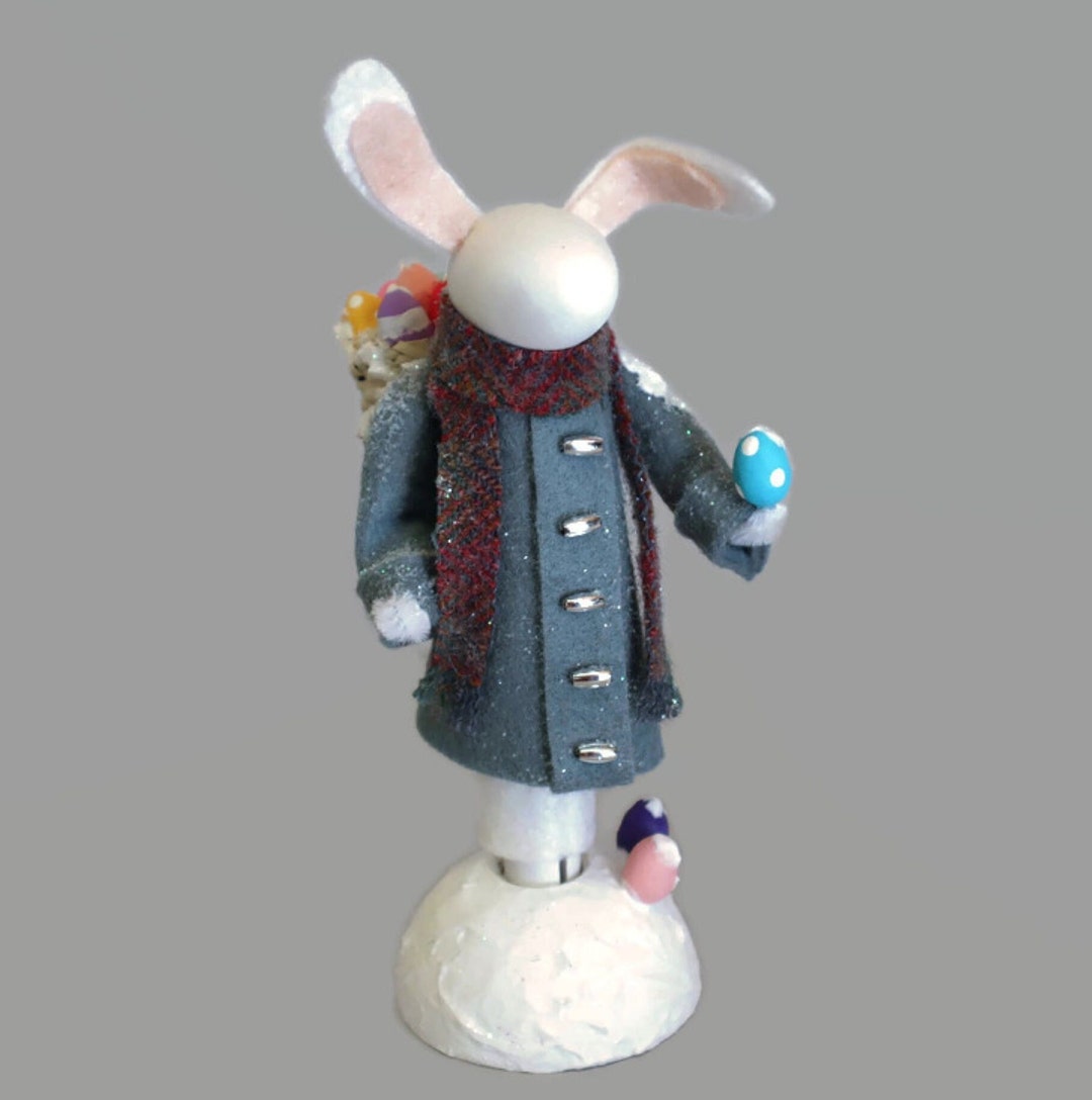 Winter Rabbit Clothespin Ornament, New England Easter Bunny, Easter ...