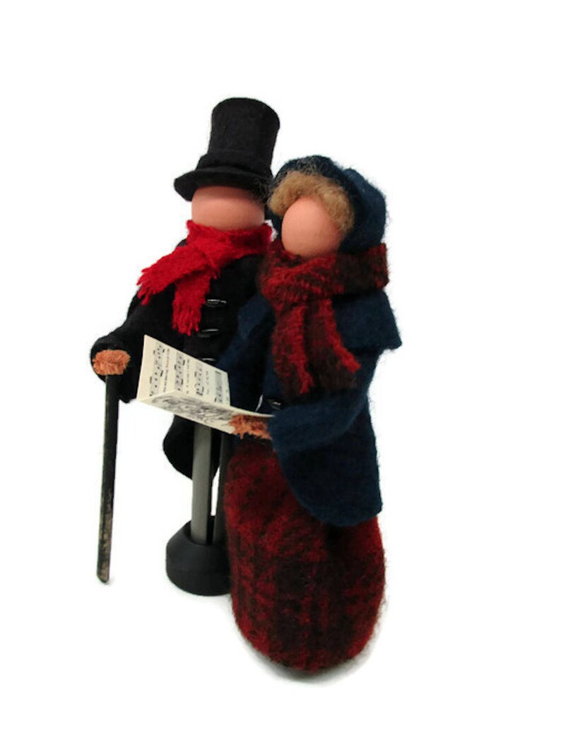 Carolers Christmas Ornament Handmade Clothespin Ornament image 1