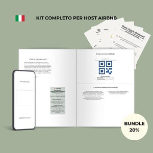 Airbnb Model Guida di Benvenuto Digitale, Livro para Ospiti Smartphone, Pacchetto Cartelli Stampabili Codice QR Wifi, Canva Template, Apartment