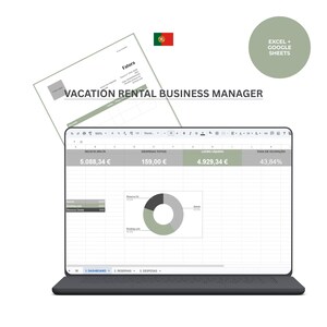 Airbnb Modelo Controlo Ocupação Excel, Calendário Reservas Alojamento Local, Google Sheets Calculadora Receitas, Finanças Host, Digital