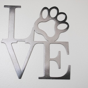Metal Dog Love Sign, Dog Lovers Metal Wall Art, Metal Dog home decor, Dog Metal Wall Hanging, Dog Sign, Metal Sign, Pet Sign