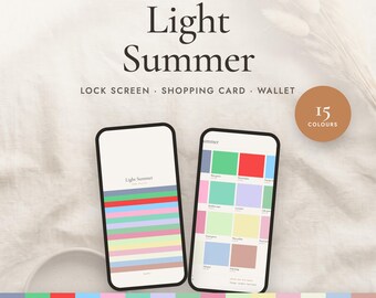 Light Summer Pocket Palette | Printable Wallet Card, Shopping Card and Phone Wallpaper | Seasonal Color Analysis