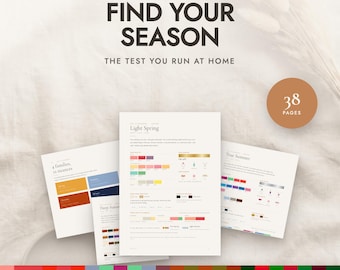 Seasonal Color Analysis Guide | Find Your Color Season at Home | 12 Season Color Palettes | 38 Page PDF + 12 Phone Wallpapers