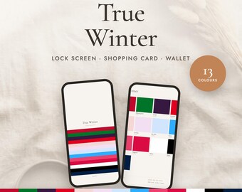 True Winter Pocket Palette | Printable Wallet Card, Shopping Card and Phone Wallpaper | Seasonal Color Analysis