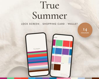 True Summer Pocket Palette | Printable Wallet Card, Shopping Card and Phone Wallpaper | Seasonal Color Analysis