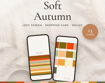Soft Autumn Pocket Palette | Printable Wallet Card, Shopping Card and Phone Wallpaper | Seasonal Color Analysis