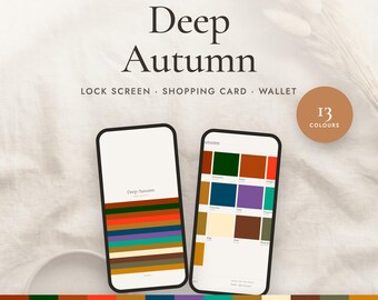Deep Autumn Pocket Palette | Printable Wallet Card, Shopping Card and Phone Wallpaper | Seasonal Color Analysis