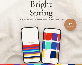 Bright Spring Pocket Palette | Printable Wallet Card, Shopping Card and Phone Wallpaper | Seasonal Color Analysis